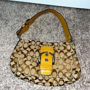 Coach tan c pattern shoulder bag